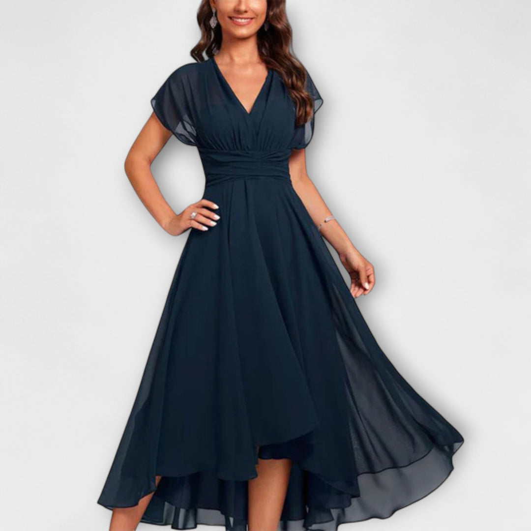 Odilia™| Soepelvallende Abendkleid mit V-Hals
