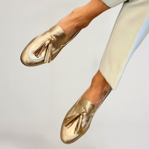 Diotima™ | Schicke Goldene Sandalen