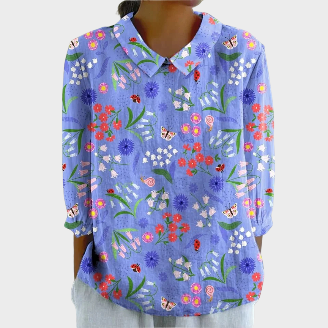 Florentina™ | Lila Bluse mit Blumenmuster