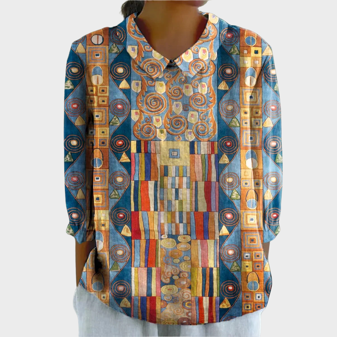 Rosalinde™ | Abstrakte Geometrische Bluse