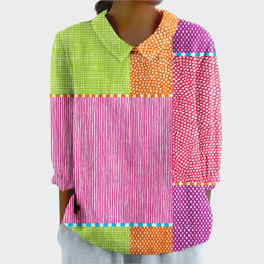 Margaretha™ | Mehrfarbige Geometrische Bluse