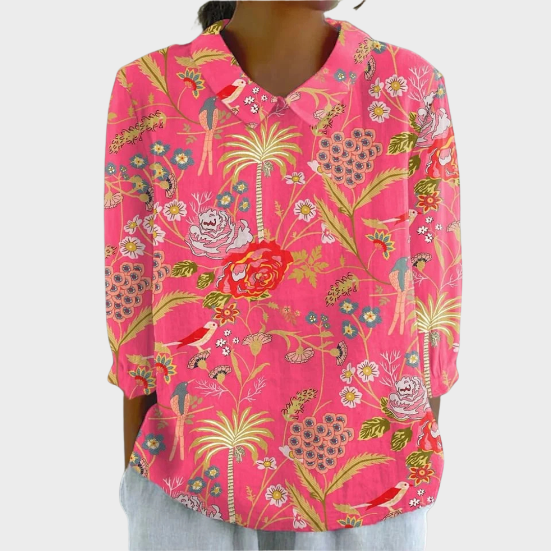 Edelheid™ | Vintage Bluse mit Tropenblumen