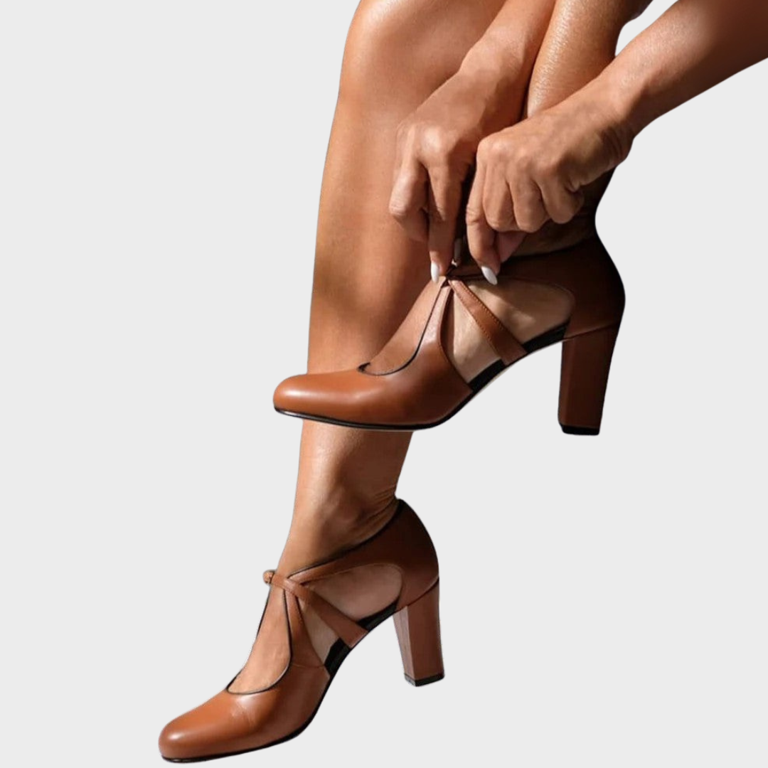 Waltraud™| Retro handgefertigte High Heels mit dicker Sohle