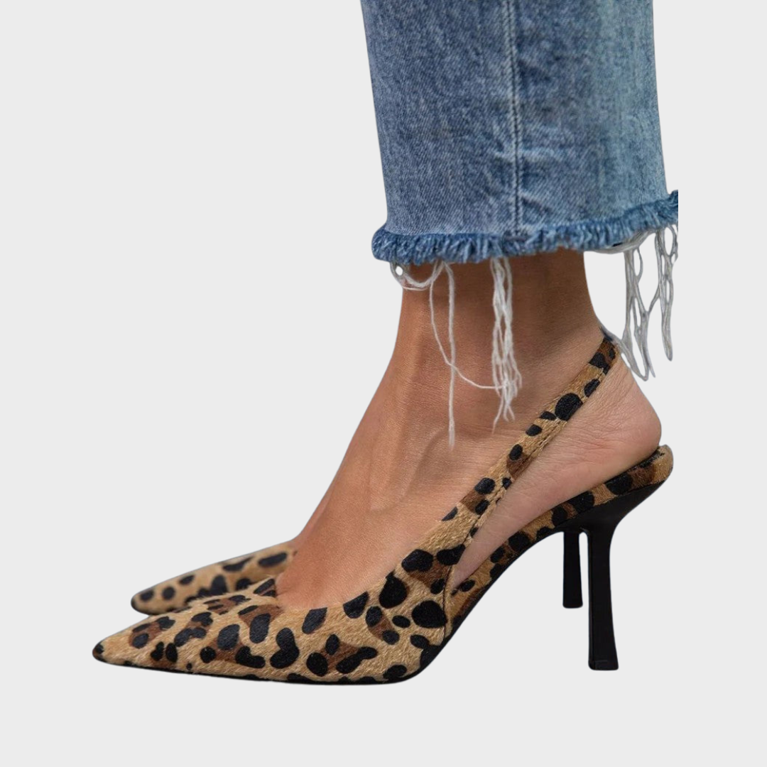 Waltraudis™| Handwerkliche High Heels mit Leopardenmuster