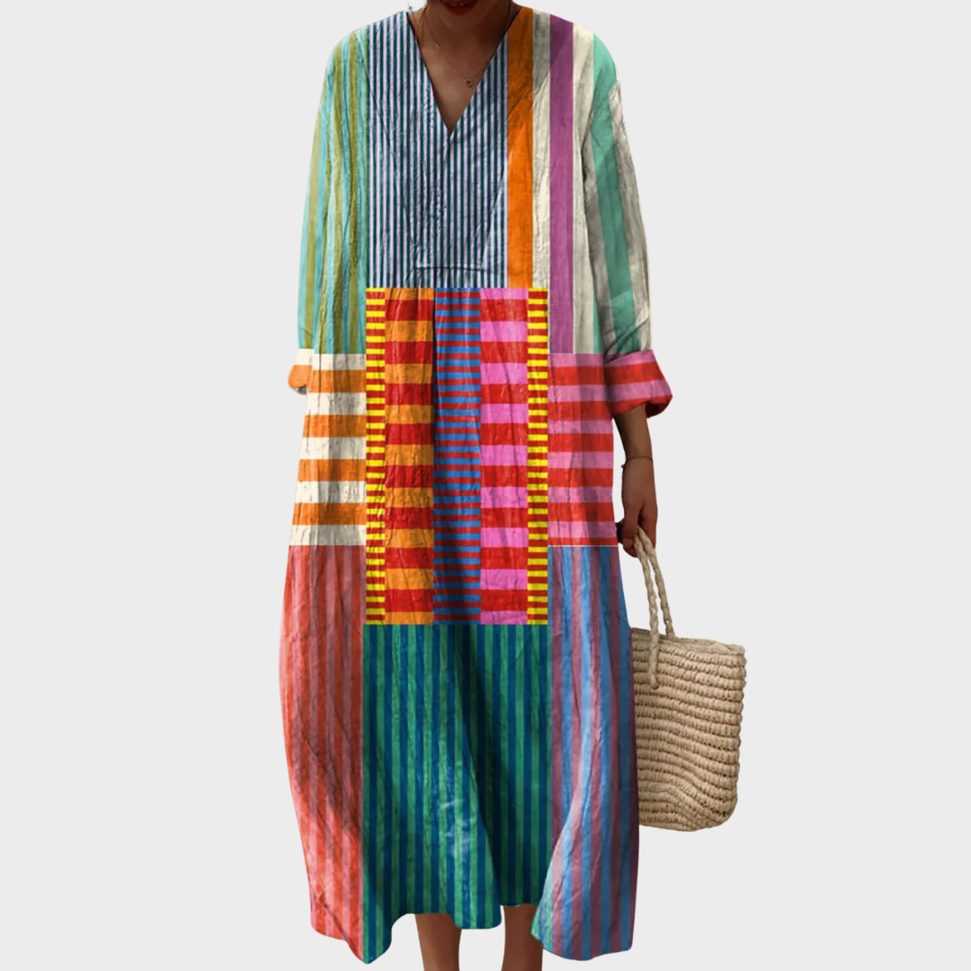 Gisela™ | Lange Multicolor Kleid
