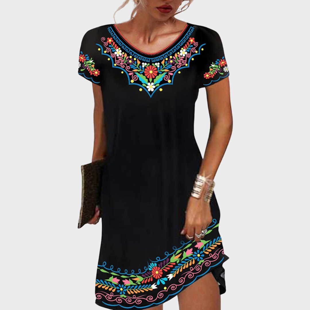 Theda™ | Bohemian Kurzarmkleid