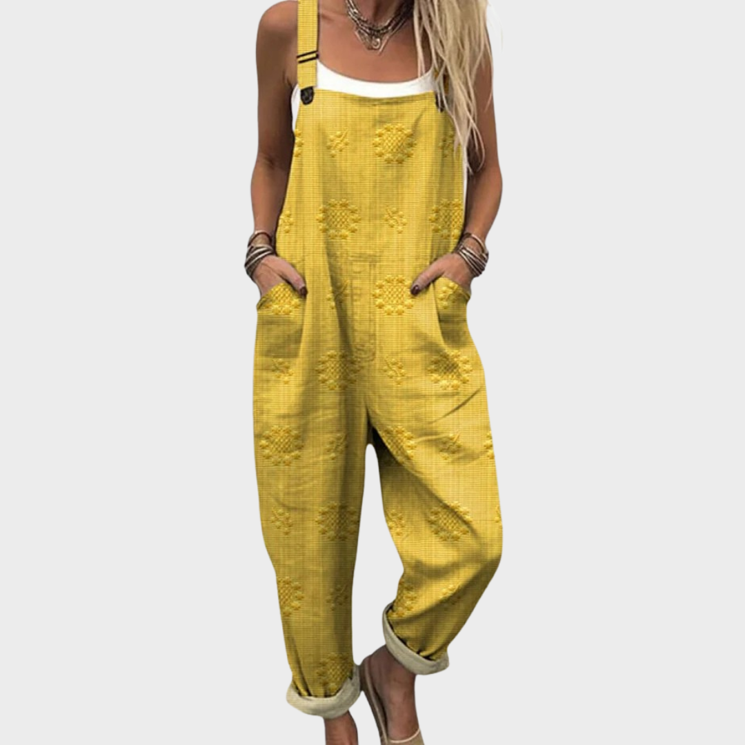 Rosamunde™ | Lässiger Jumpsuit mit weitem Bein und vintage Blumenmuster