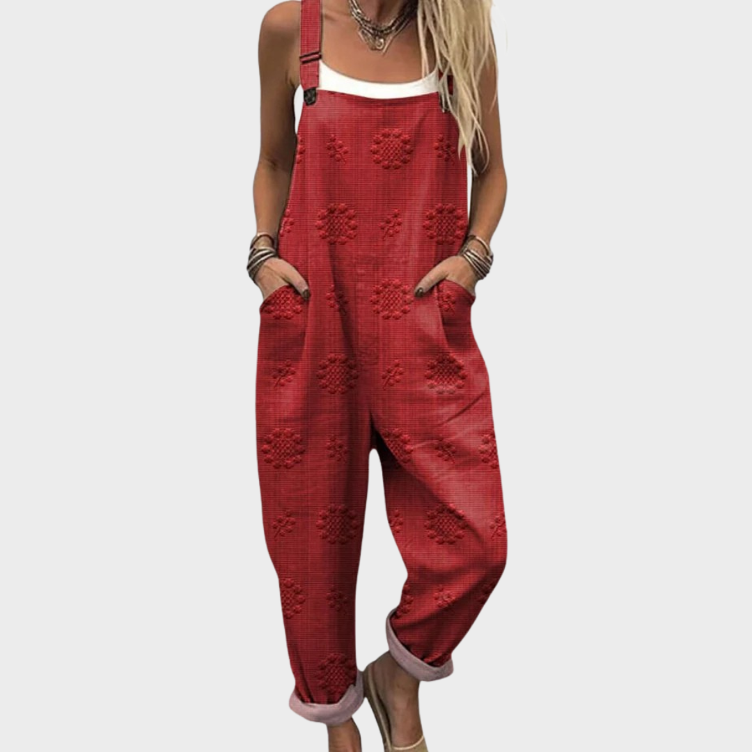 Rosamunde™ | Lässiger Jumpsuit mit weitem Bein und vintage Blumenmuster