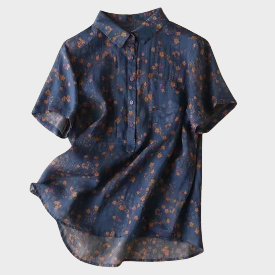 Maribel™ | Florale Halbknopfleistenbluse