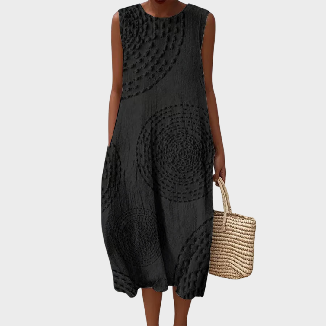 Rita™ | Ärmelloses Kleid mit Texturmuster