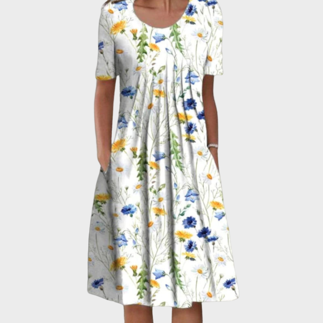 Agnes™ | Elegantes Langes Sommerkleid mit Blumenmuster