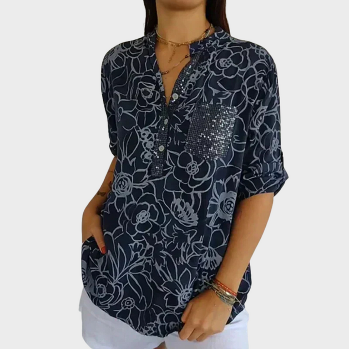 Gundhilde™ | Blumenprint Bluse