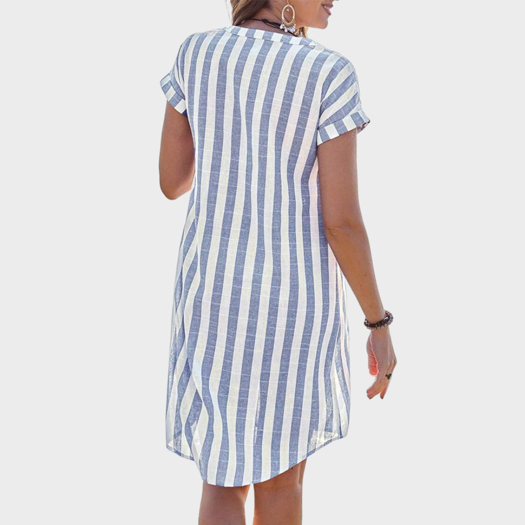 Martine™ | Elegantes gestreiftes Hemdkleid