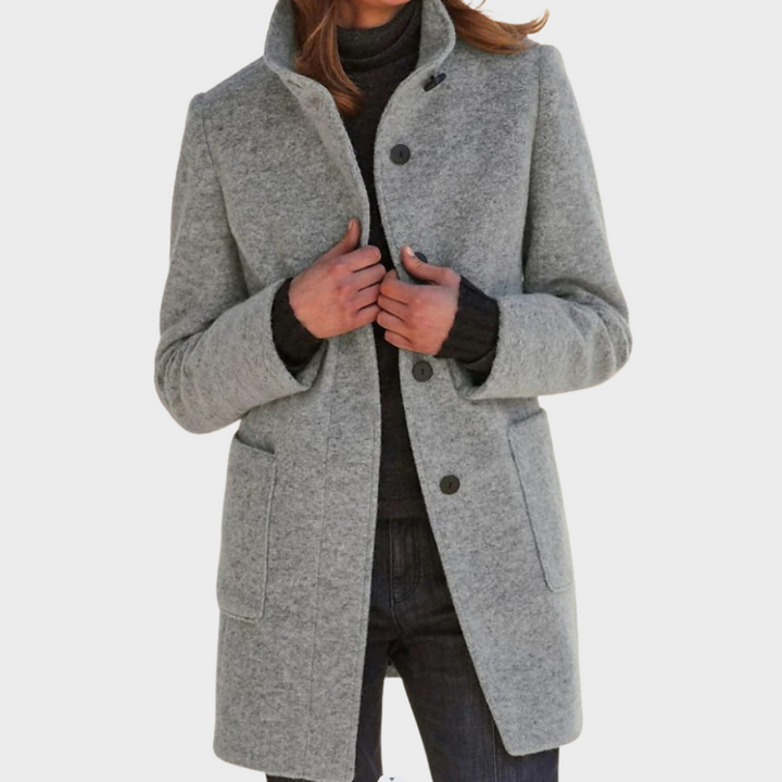 Hedwig™ | Damen Retro-inspirierte Langarm-Windjacke mit Knopfverschluss und Stehkragen