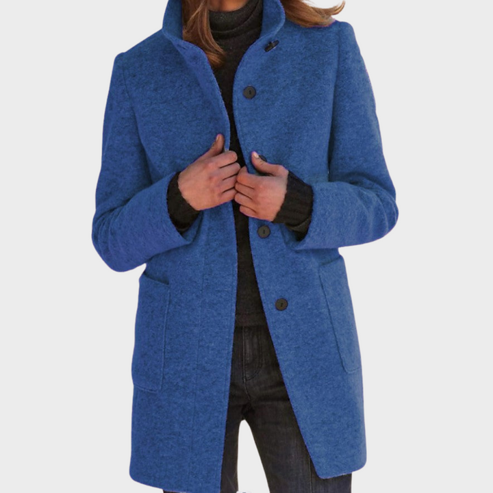 Hedwig™ | Damen Retro-inspirierte Langarm-Windjacke mit Knopfverschluss und Stehkragen