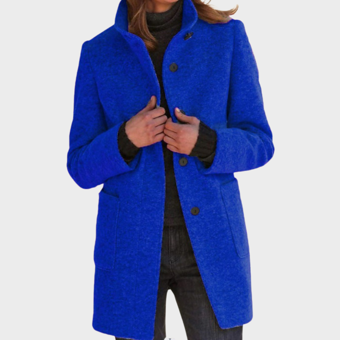 Hedwig™ | Damen Retro-inspirierte Langarm-Windjacke mit Knopfverschluss und Stehkragen