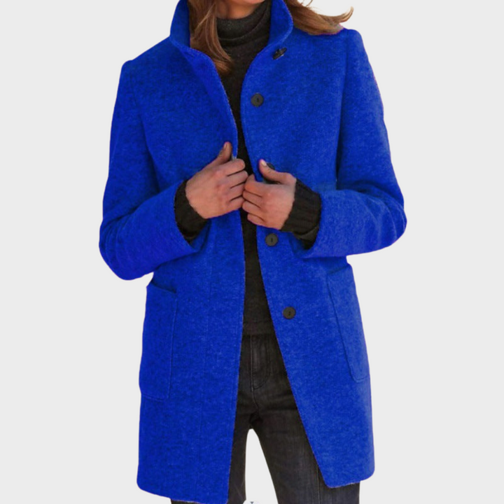 Hedwig™ | Damen Retro-inspirierte Langarm-Windjacke mit Knopfverschluss und Stehkragen