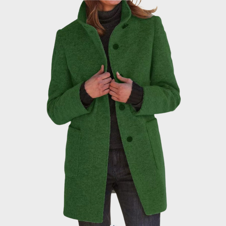 Hedwig™ | Damen Retro-inspirierte Langarm-Windjacke mit Knopfverschluss und Stehkragen