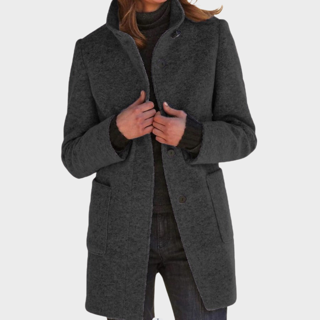 Hedwig™ | Damen Retro-inspirierte Langarm-Windjacke mit Knopfverschluss und Stehkragen