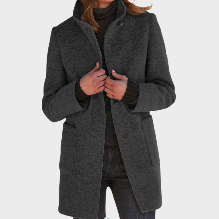 Hedwig™ | Damen Retro-inspirierte Langarm-Windjacke mit Knopfverschluss und Stehkragen