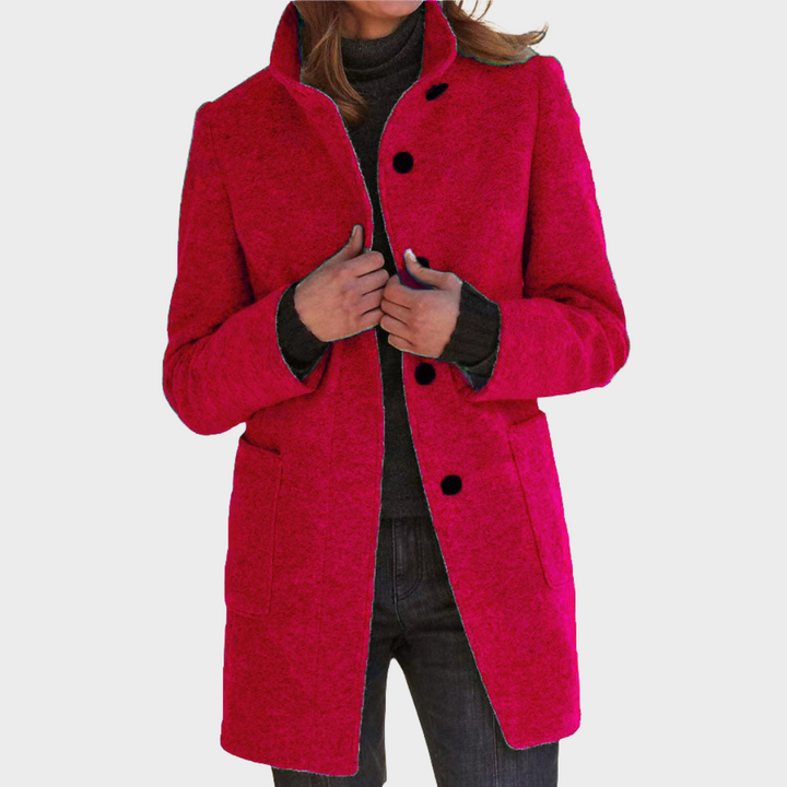 Hedwig™ | Damen Retro-inspirierte Langarm-Windjacke mit Knopfverschluss und Stehkragen