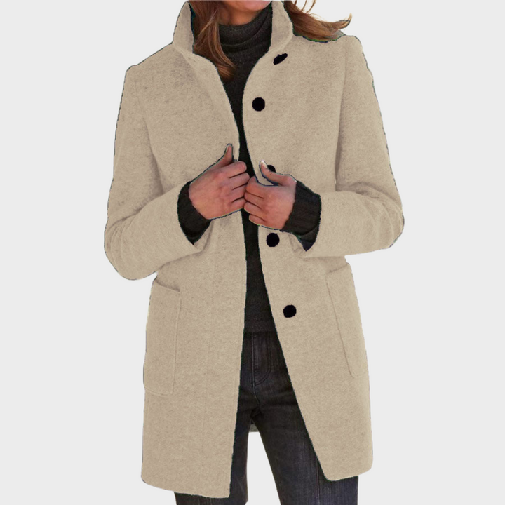 Hedwig™ | Damen Retro-inspirierte Langarm-Windjacke mit Knopfverschluss und Stehkragen