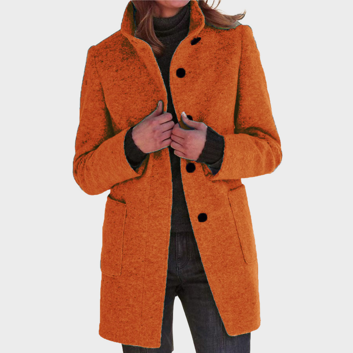 Hedwig™ | Damen Retro-inspirierte Langarm-Windjacke mit Knopfverschluss und Stehkragen