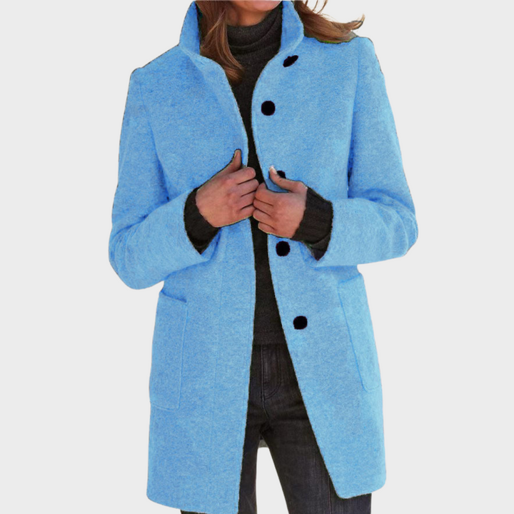 Hedwig™ | Damen Retro-inspirierte Langarm-Windjacke mit Knopfverschluss und Stehkragen