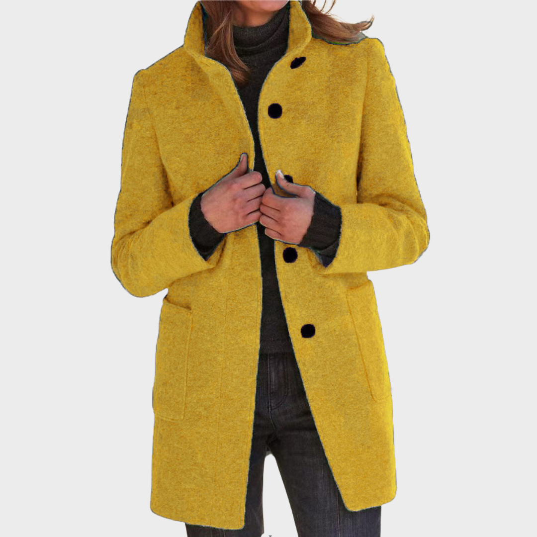 Hedwig™ | Damen Retro-inspirierte Langarm-Windjacke mit Knopfverschluss und Stehkragen