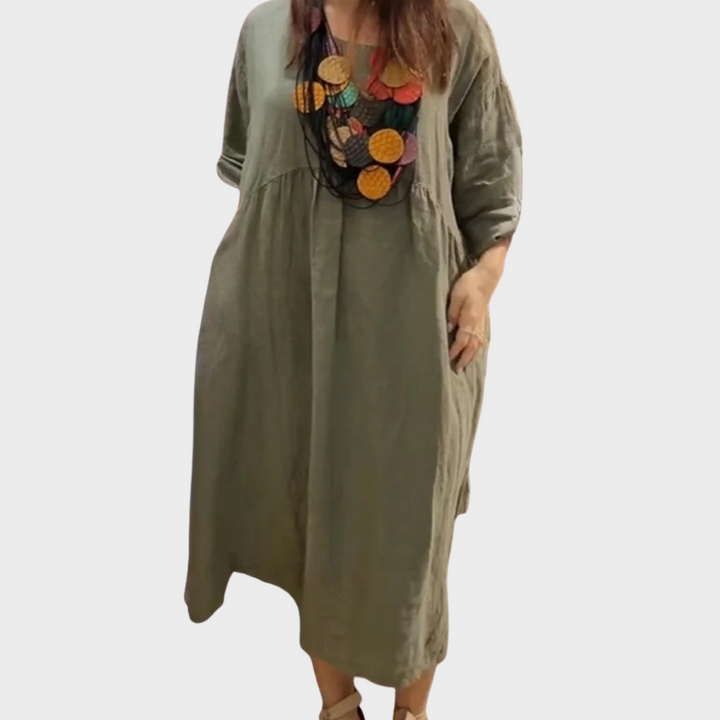 Karin™ | Baumwoll- und Leinenkleid