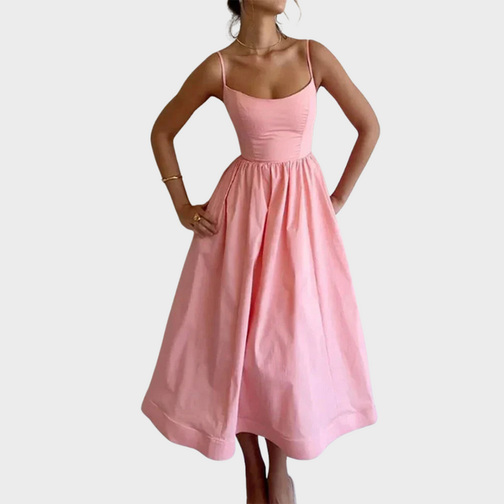 Minna™ | Spaghettiträgerkleid mit weiter Rockform