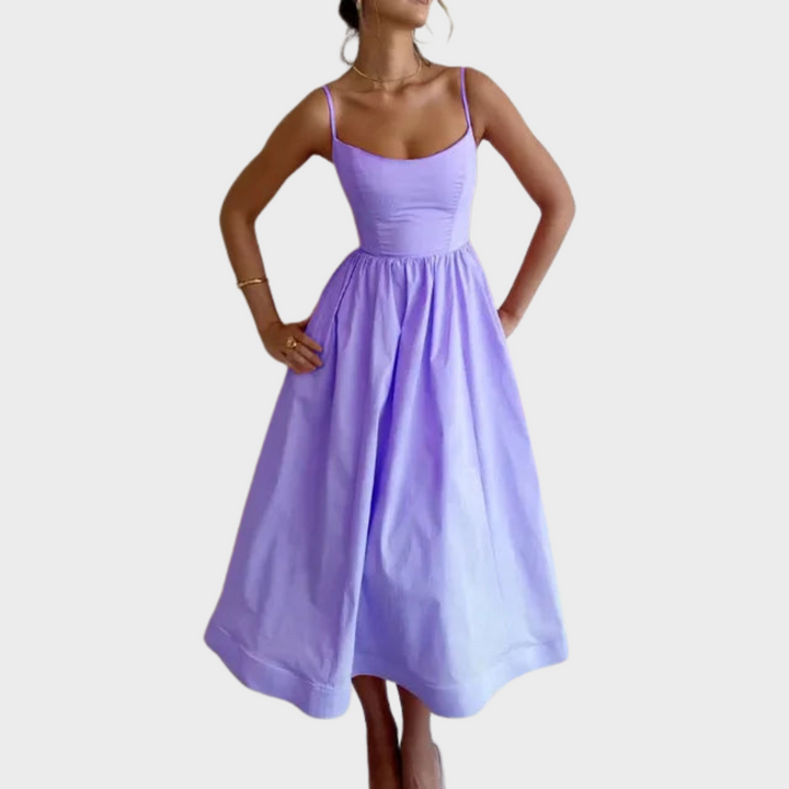 Minna™ | Spaghettiträgerkleid mit weiter Rockform