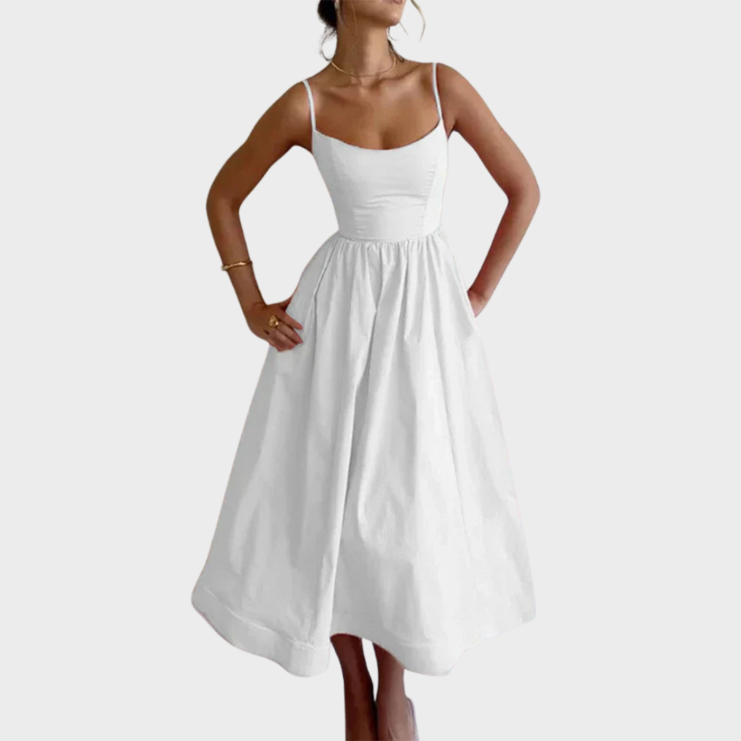 Minna™ | Spaghettiträgerkleid mit weiter Rockform