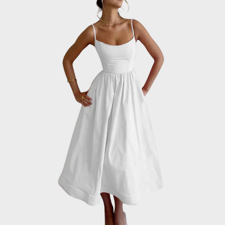 Minna™ | Spaghettiträgerkleid mit weiter Rockform