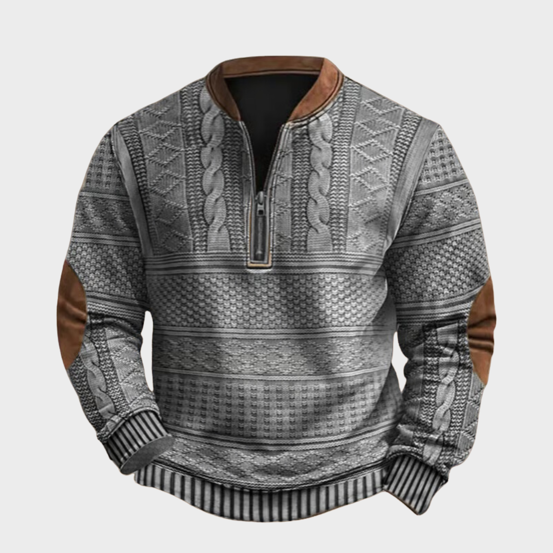Luitpold™ | Strickpullover mit Reißverschlussdetail