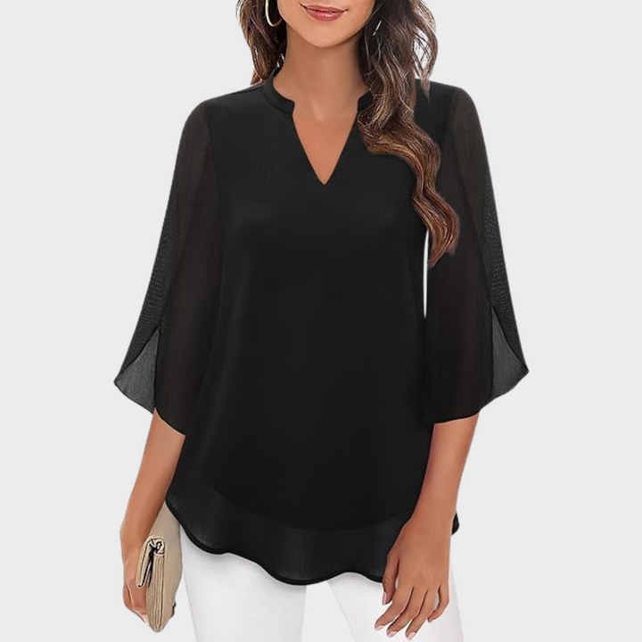 Edelgunde™ | Chiffon A-Linie Bluse