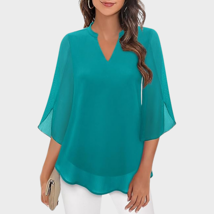 Edelgunde™ | Chiffon A-Linie Bluse