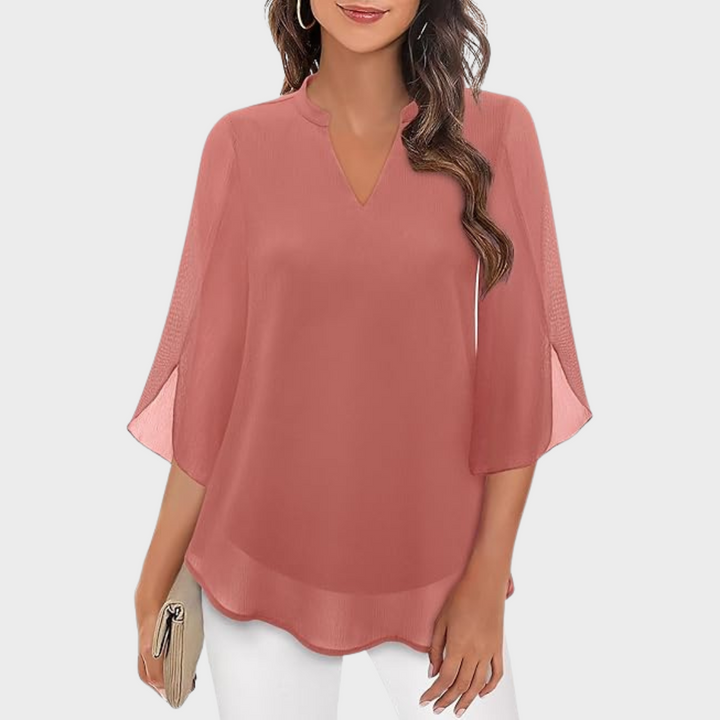 Edelgunde™ | Chiffon A-Linie Bluse