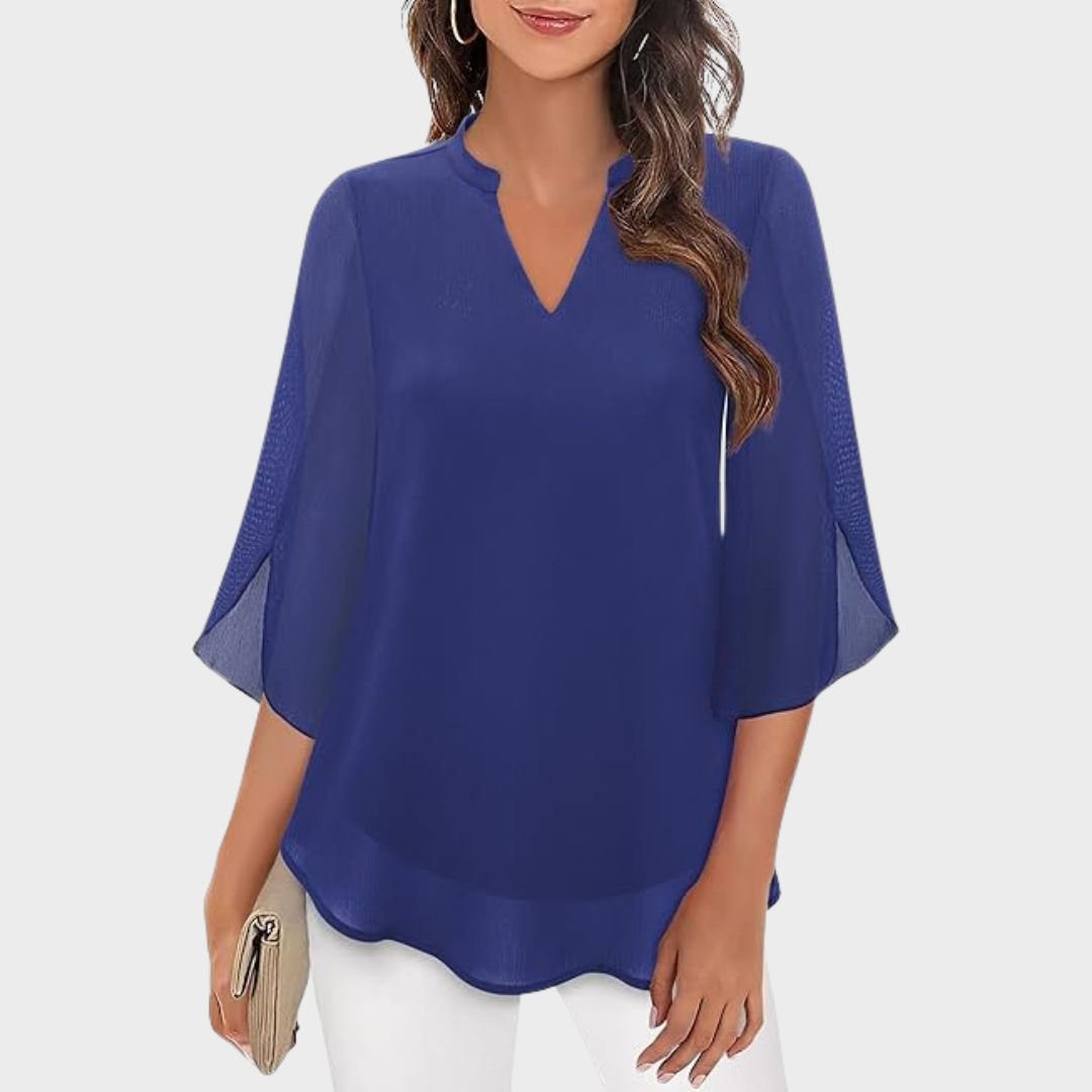Edelgunde™ | Chiffon A-Linie Bluse