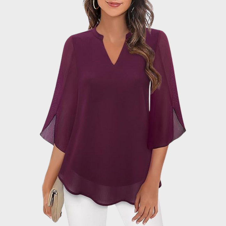 Edelgunde™ | Chiffon A-Linie Bluse