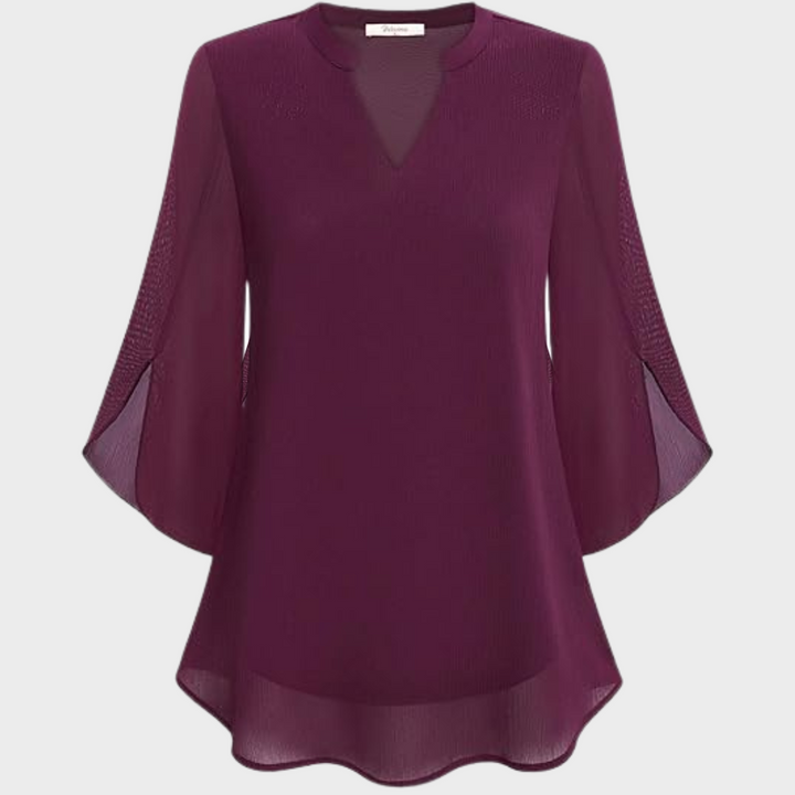 Edelgunde™ | Chiffon A-Linie Bluse