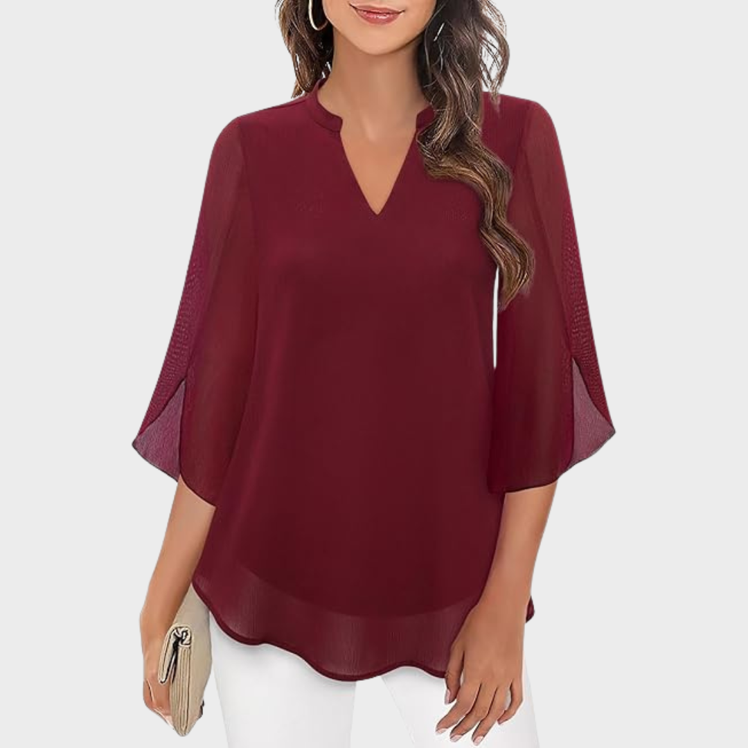 Edelgunde™ | Chiffon A-Linie Bluse