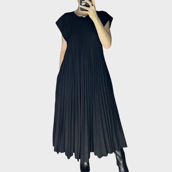 Leonie™ | Damen gefaltetes einfaches unifarbenes Kleid