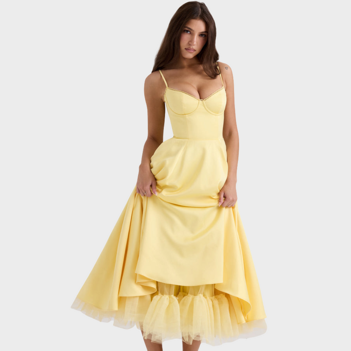 Mariele™ | Midi Kleid mit Korsage