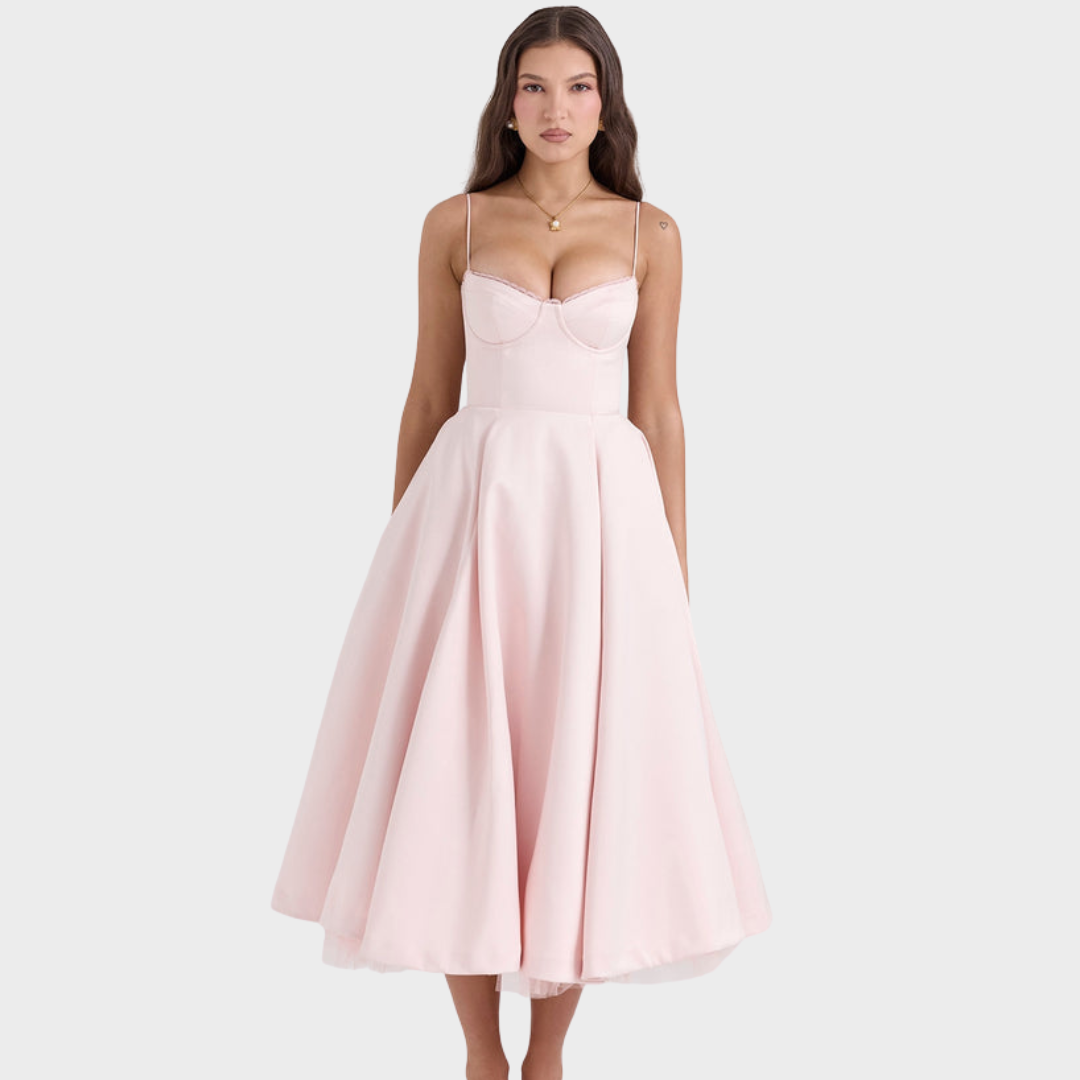 Mariele™ | Midi Kleid mit Korsage