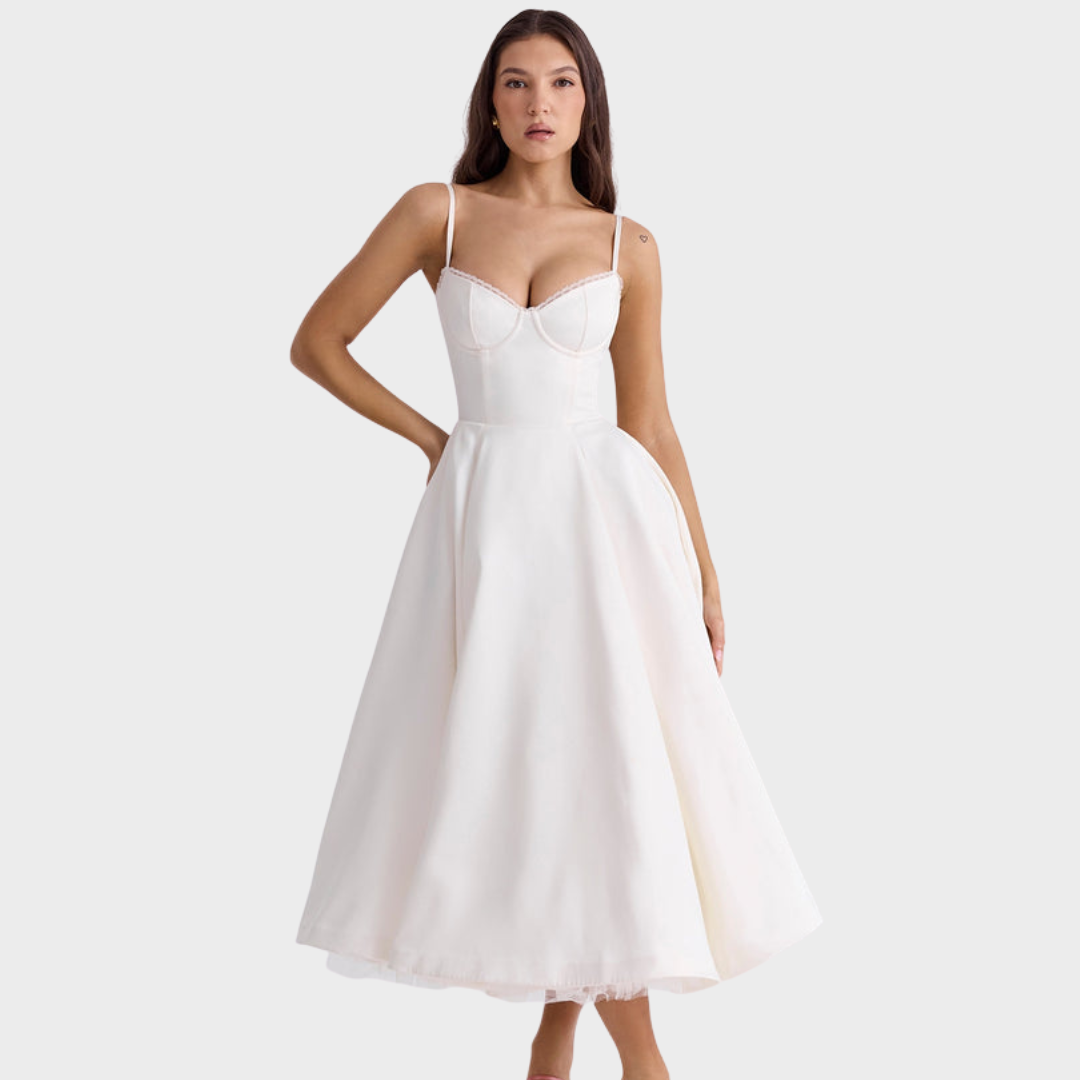 Mariele™ | Midi Kleid mit Korsage