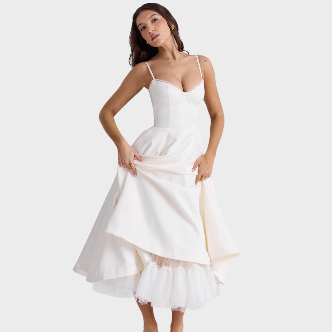 Mariele™ | Midi Kleid mit Korsage