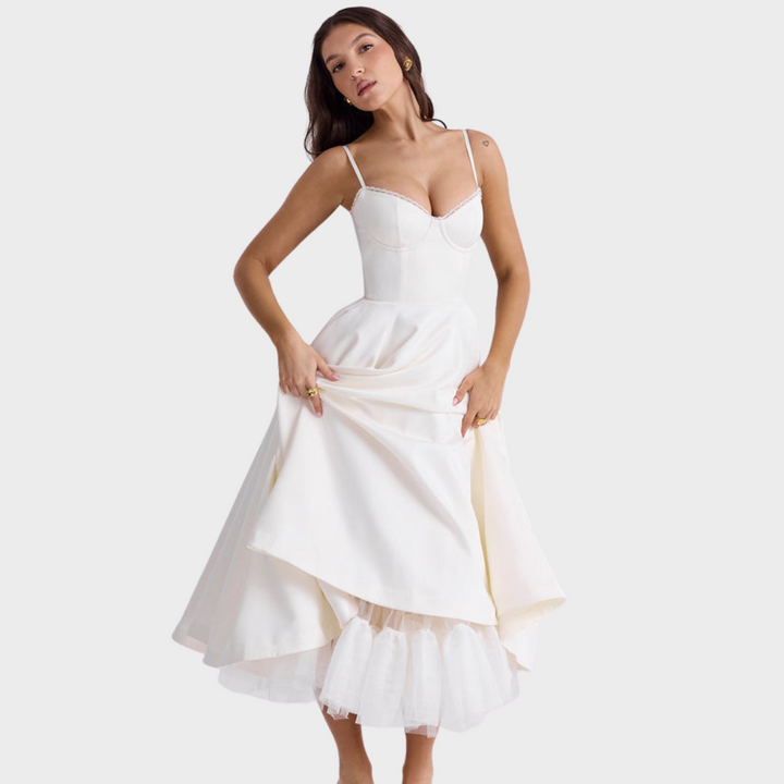 Mariele™ | Midi Kleid mit Korsage