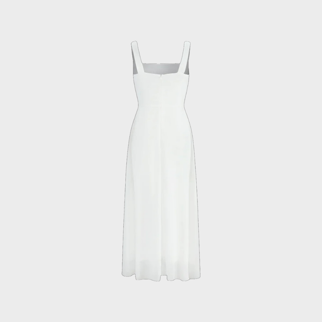 Elsbeth™ | Midi Kleid mit quadratischem Ausschnitt