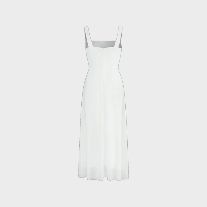 Elsbeth™ | Midi Kleid mit quadratischem Ausschnitt
